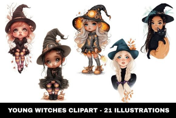 21 Cute Young Witch Clipart: A Magical Addition to Your Creative Projects