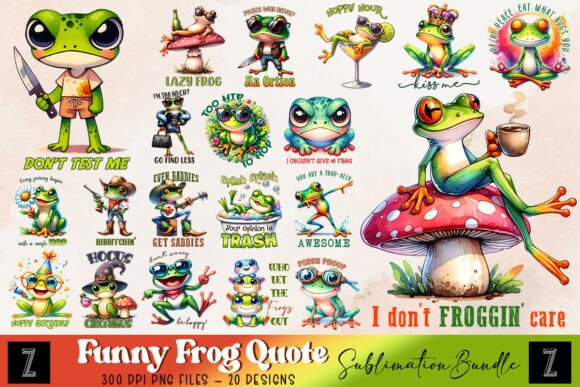 Adding Fun and Creativity with Funny Frog Quote PNG Bundle