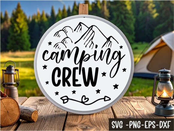 Camping Crew Round Sign Svg