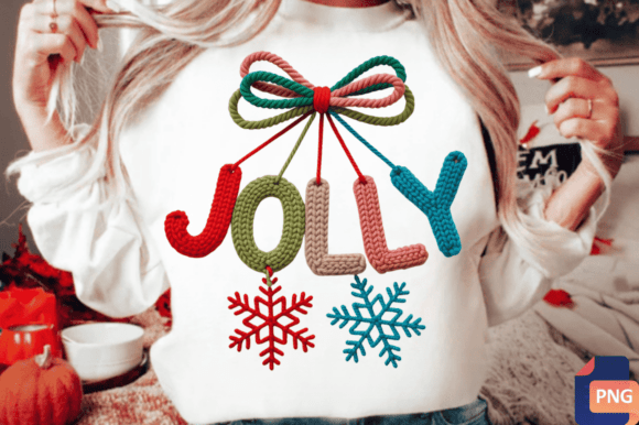Faux Yarn Christmas Png Holly Jolly Pngs: Elevate Your Creative Projects with High-Quality T-Shirt Sublimation Design