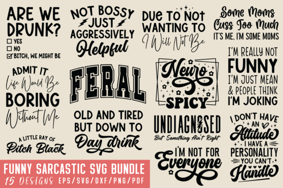 Funny Sarcastic SVG Bundle: A Witty Addition to Your Digital Design Toolkit