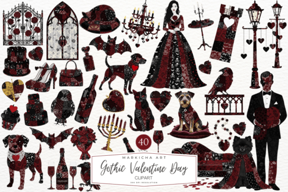 Gothic Valentine Day Clipart