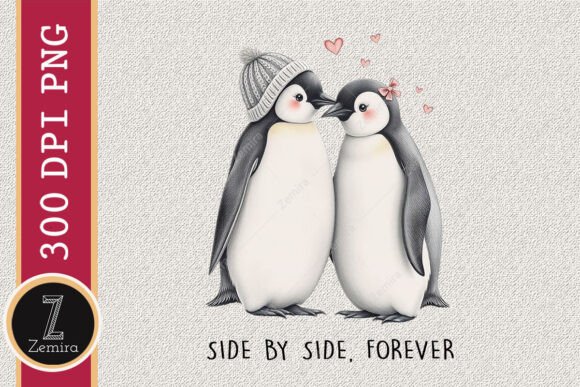 Happy Anniversary Penguin Couple: A Unique Design for Creative Projects