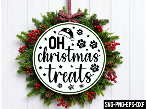 Oh Christmas Treats Round Sign Svg