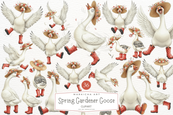 Spring Gardener Goose Clipart: A Creative Tool for Every Project