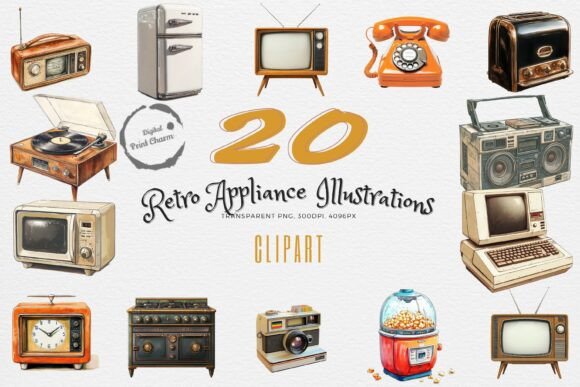 Vintage Appliance Love 20 PNG