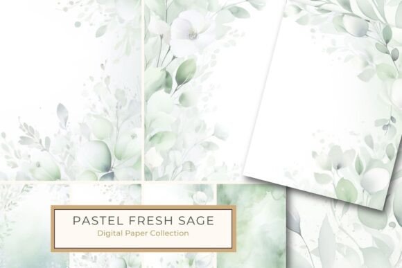 Watercolor Light Sage Floral Background